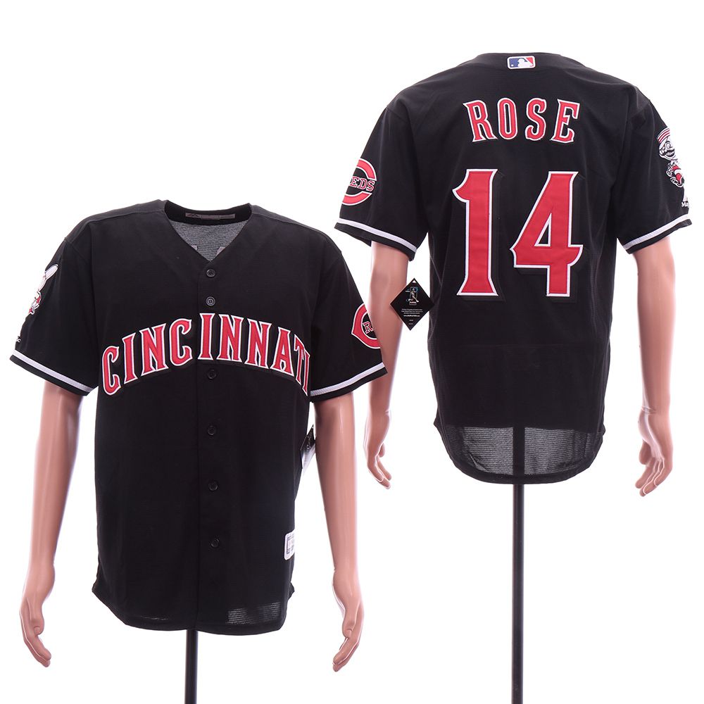 Men Cincinnati Reds #14 Rose Black Game MLB Jerseys->new york yankees->MLB Jersey